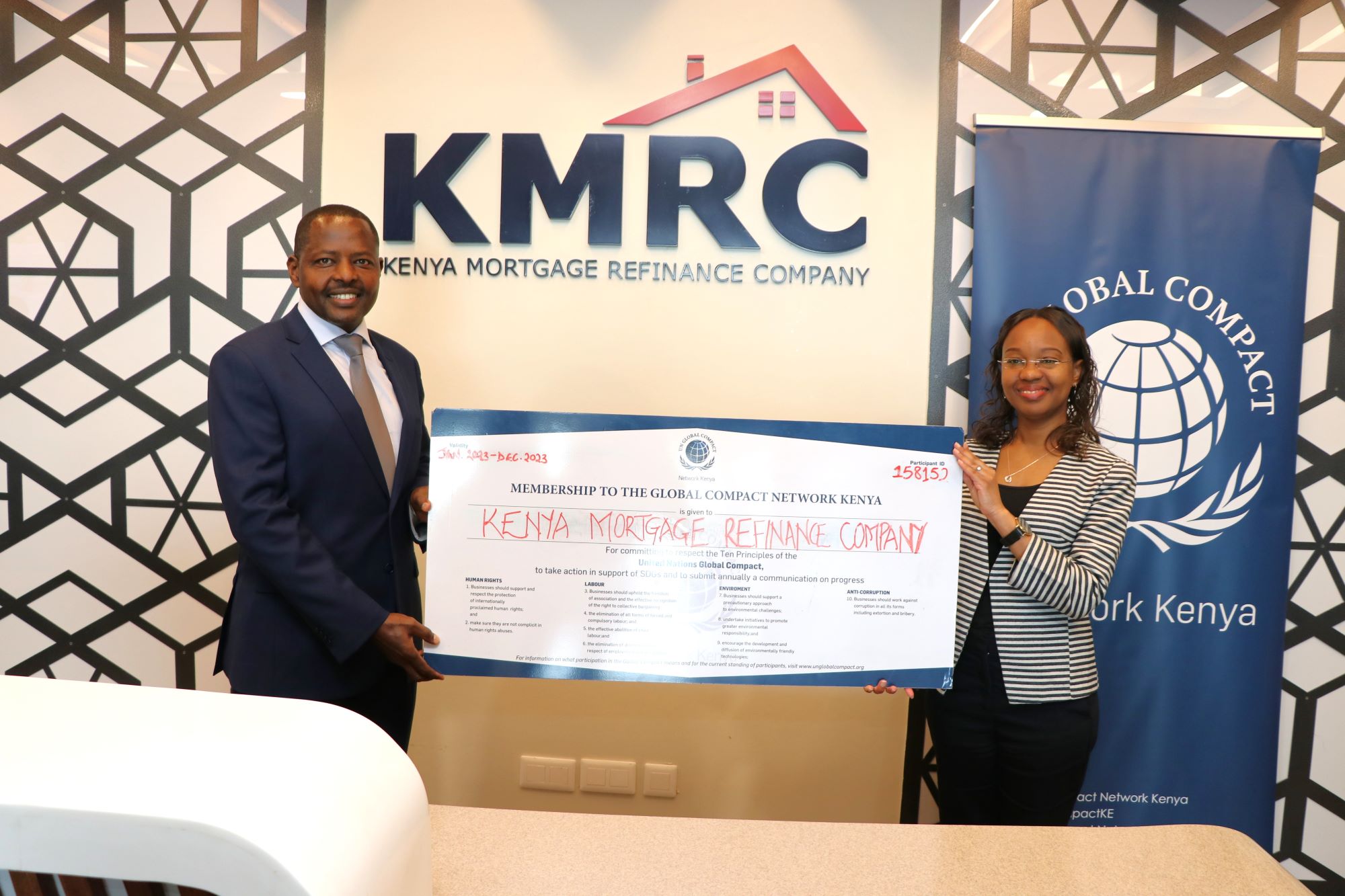 Global Compact Network Kenya welcomes Kenya Mortgage Refinance Company to the UN Global Compact